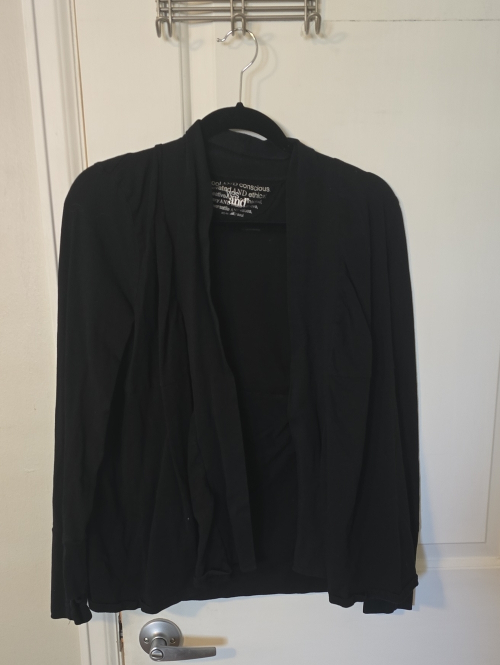 COOLA Black Open-Front Draped Women's Cardigan